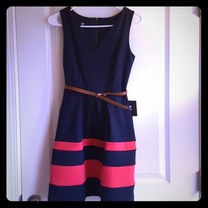 Navy pink dress